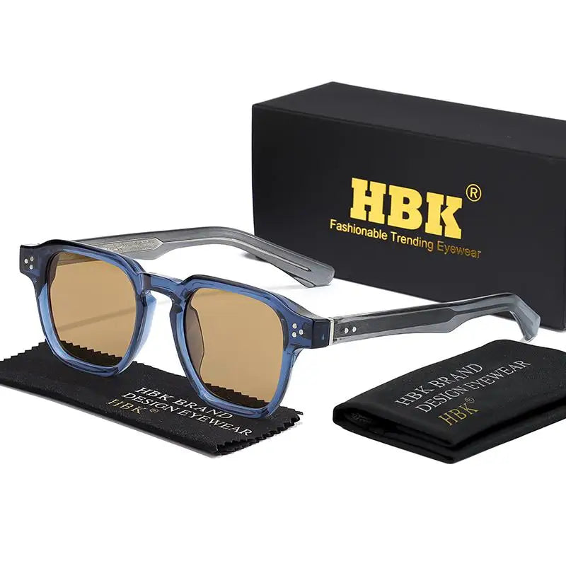 HBK Square Gradient Sunglasses — UV400 Vintage Style for Men