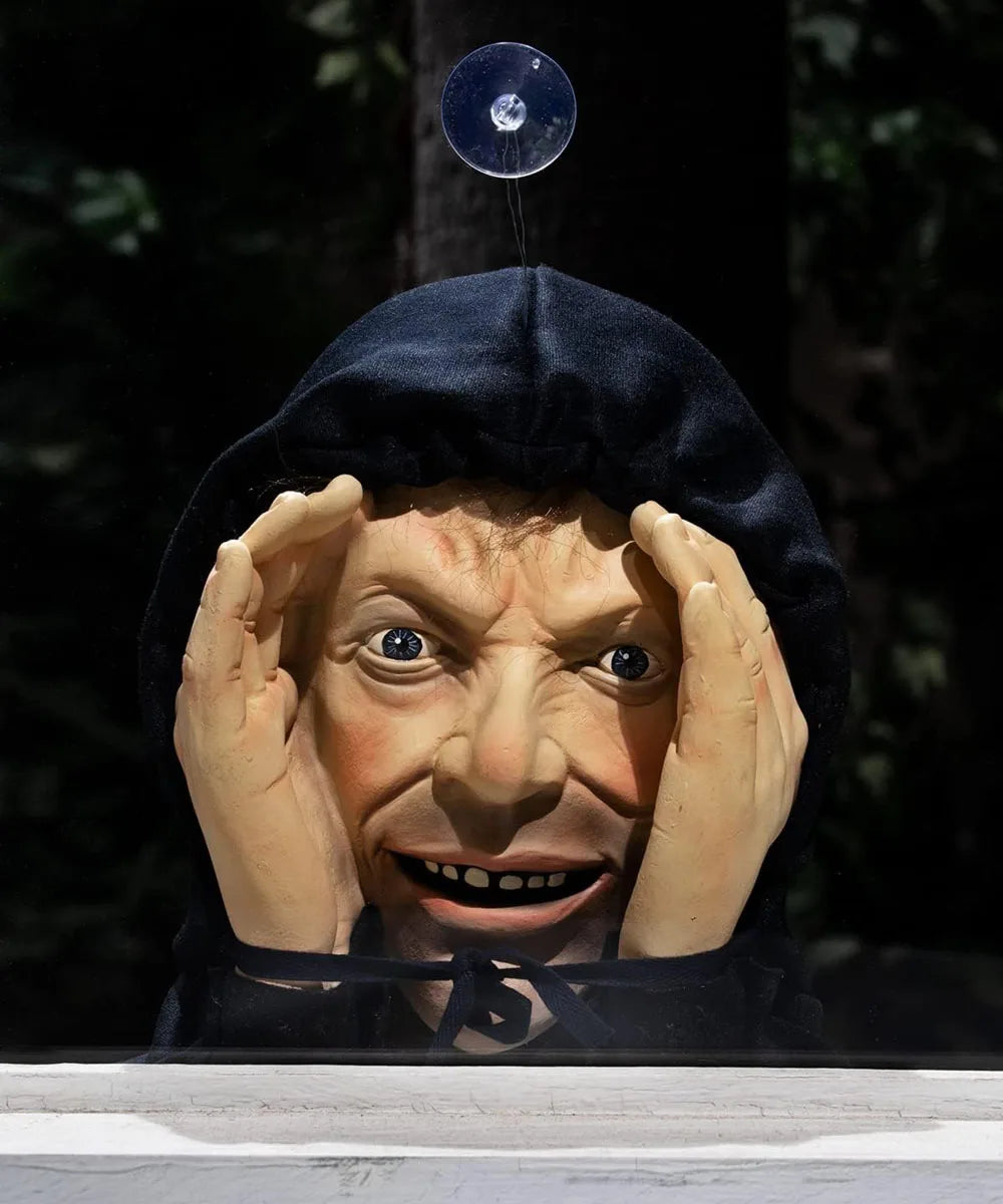 Halloween Peeper Witch Decoration Scary Window Wall Hanging Mask for Indoor Outdoor Spooky House Party Prank Props Novelty Décor
