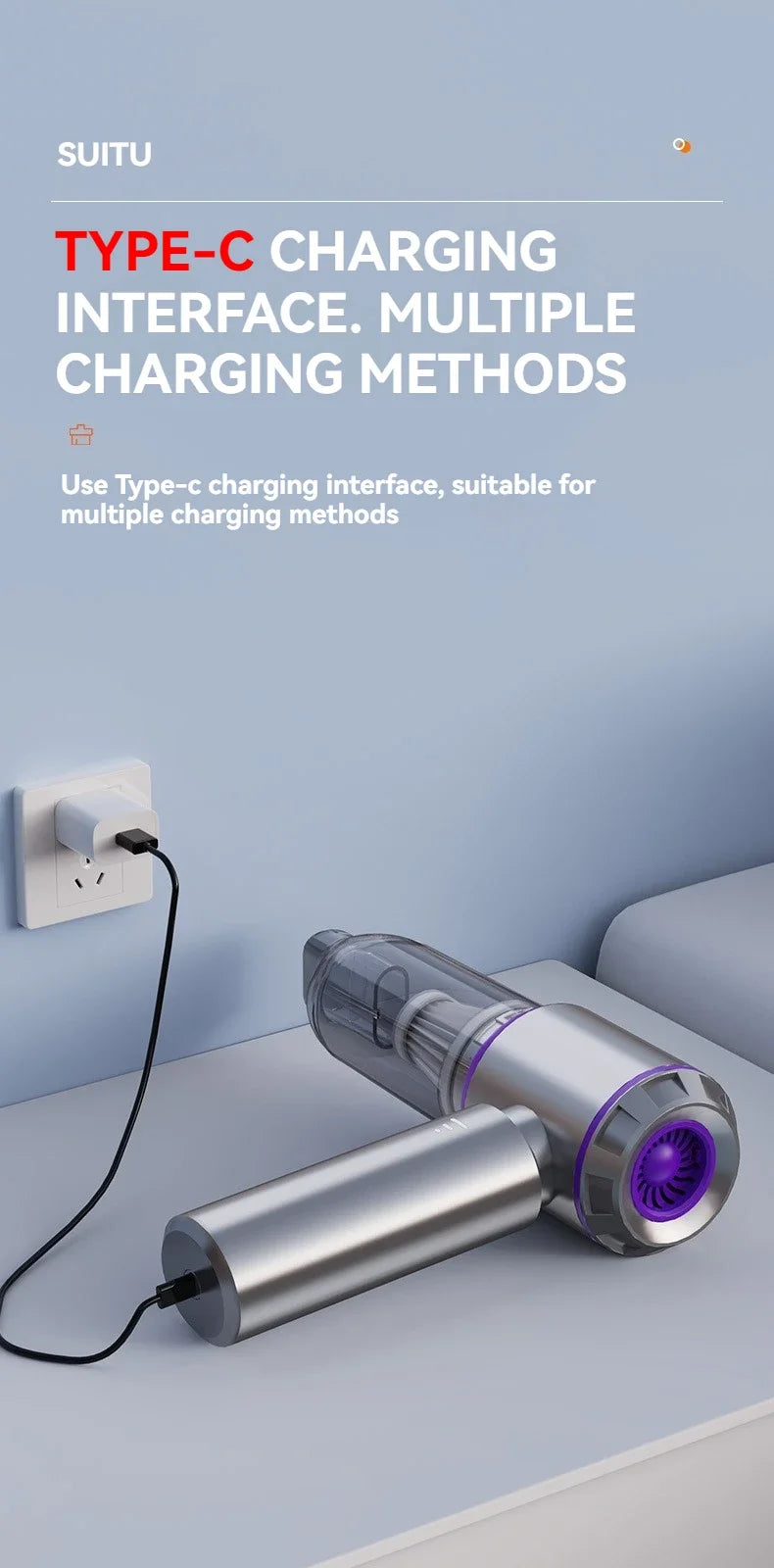 Portable Cordless Car Vacuum Cleaner – High Power Brushless Motor Handheld Vacuum & Air Duster