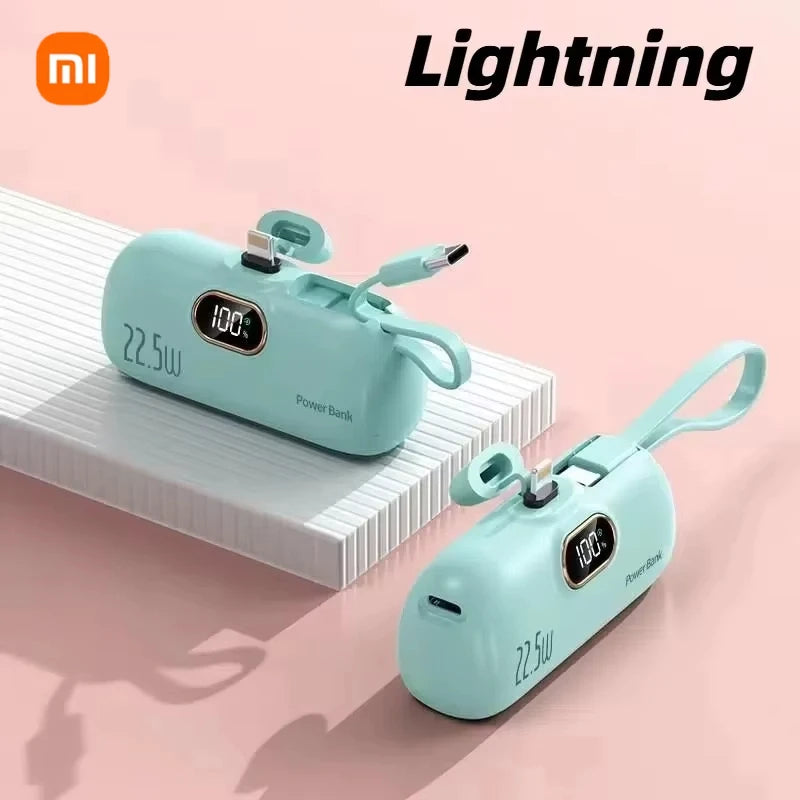 30000mAh Capsule Power Bank Fast Charge Portable Mobile Power Supply Emergency External Battery for Type-C, iPhone, Android