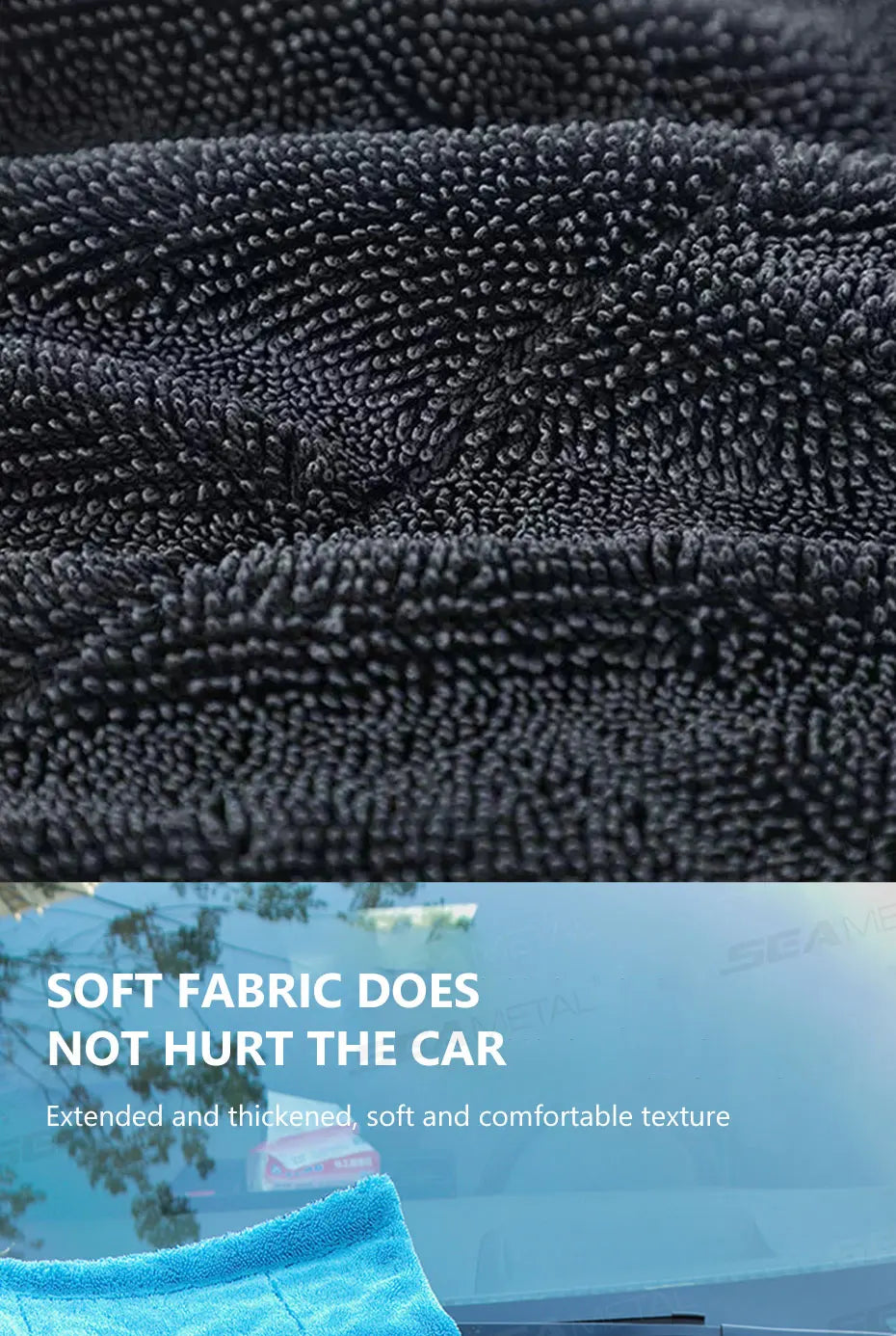 Heavy-Duty Microfiber Car Drying Towel 1200 GSM