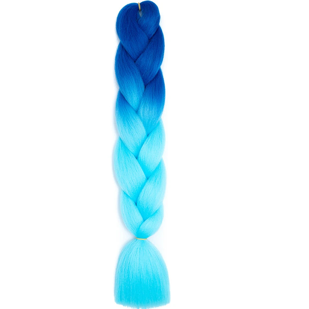 GlowStrands 24” Jumbo Braids for Kids & Adults – Ombre Kanekalon Hair Extensions, Easy Styling & Natural Feel