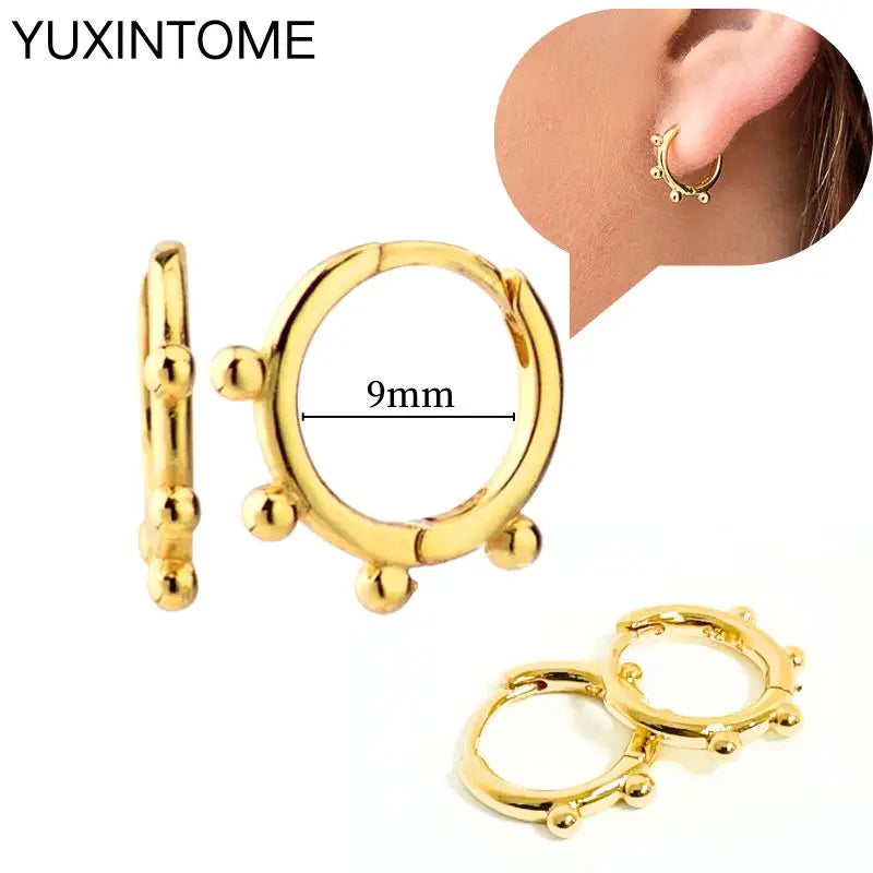 925 Sterling Silver Multi-Turn Hoop Earrings with White Zircon, Fashion Punk Jewelry for Women