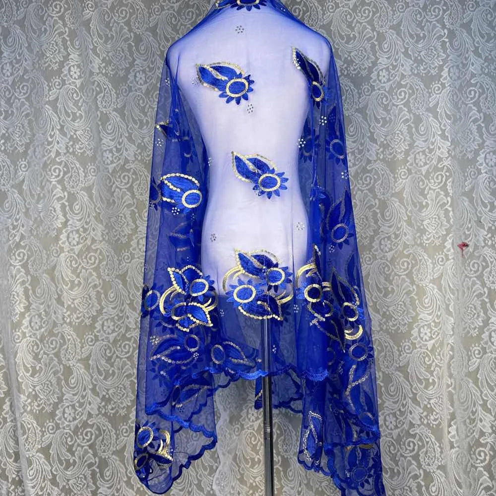 Women's Embroidered Voile Hijab Scarf