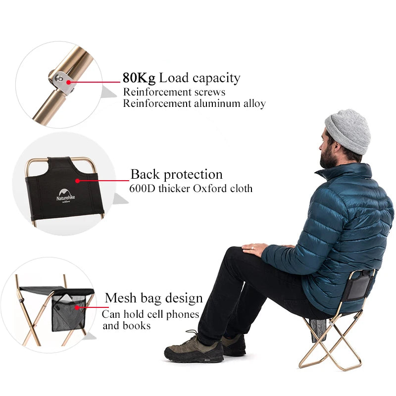 Naturehike Ultralight Portable Folding Beach Chair – Camping, Hiking, Fishing & Picnic