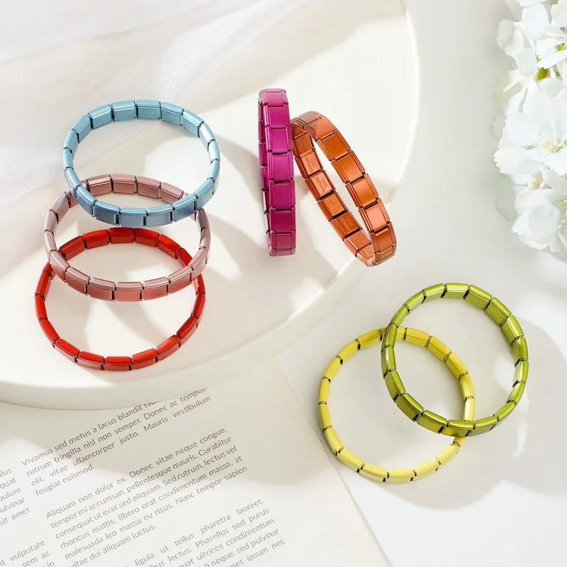 Creative Christmas Bracelet – High-Quality Stainless Steel 9mm Wide Elastic Charm Bracelet for Women, Perfect Birthday or Holiday Gift