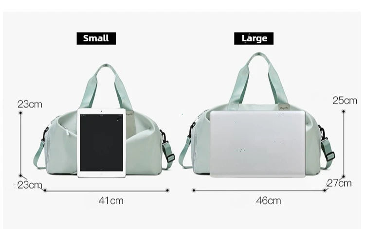 Women’s Gym Bag with Dry Wet Pocket – Sports Travel Duffel, Yoga Fitness Shoulder Tote, Swimming Weekend Bag with Shoe Compartment