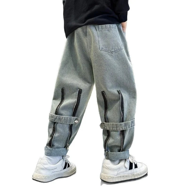 Children's Retro Loose Straight Jeans – Wide Leg Denim Pants for Boys & Girls | Spring/Autumn