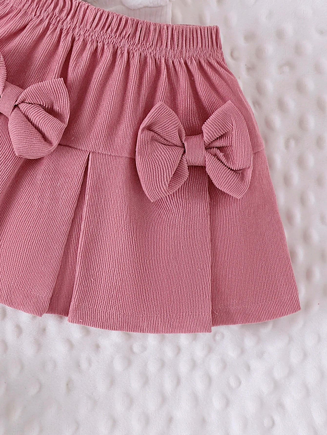 New Style 2PCS Girls Winter Clothes 0-3 Year Old  Comfortable Sweet And Cute Bubble Sleeves, Love Chapter Top + Pink Short Skirt Set