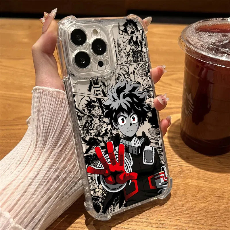 Anime Character Clear Phone Case for iPhone 7–17 Series | Anti-Drop Soft TPU Protective Cover