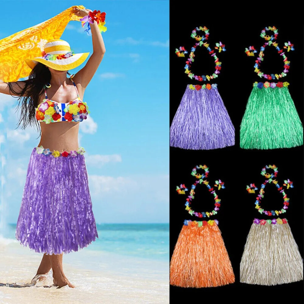 Hawaiian Hula Grass Skirt for Women – 40 cm Luau Party & Fancy Dress Costume