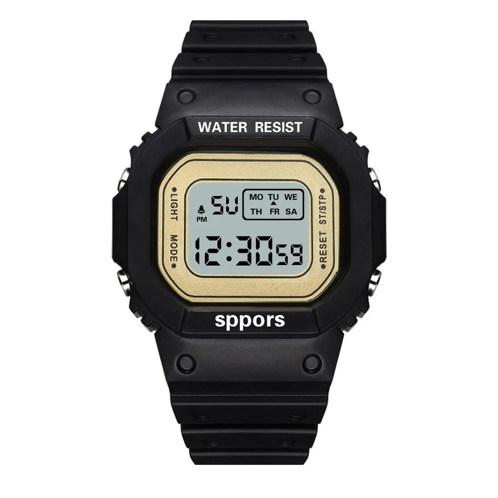 Vintage LED Digital Watch with Steel Strap – Unisex Electronic Sports Wristwatch, Valentine’s Day Gift