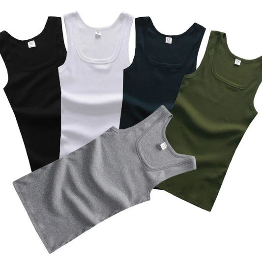 Hot Summer Plus Size Men's & Women's Tank Top – 100% Pure Cotton Sleeveless Fitness T-Shirt, Elastic Bodybuilding Vest