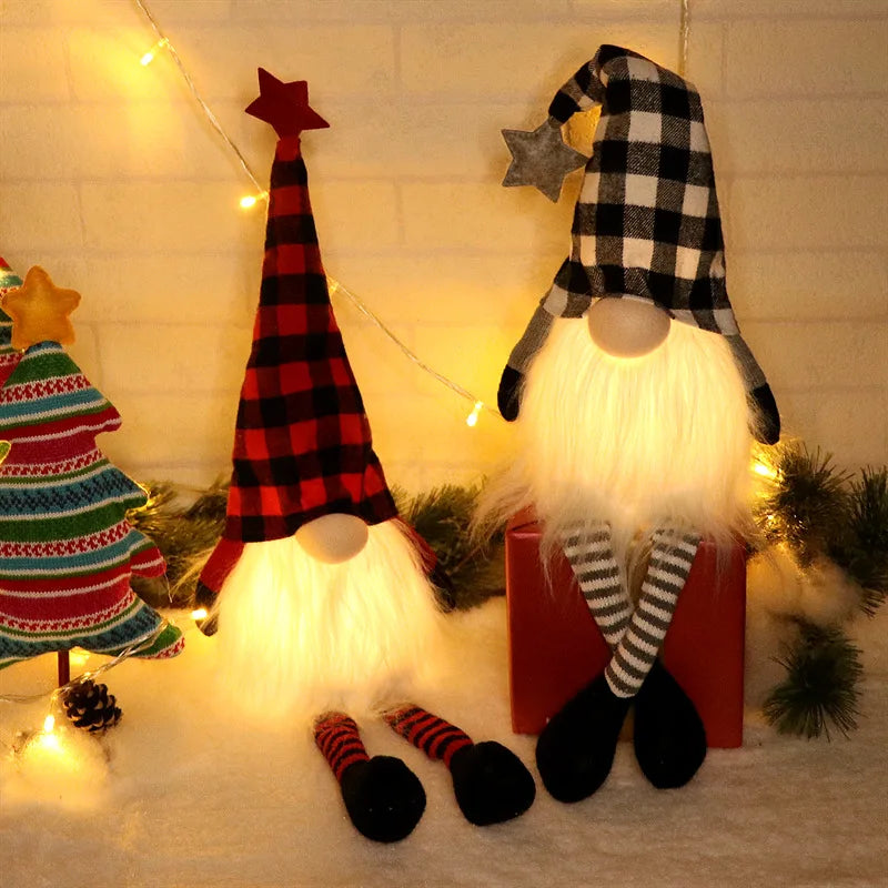LED Faceless Doll Elf Gnome with Lights – Christmas Decoration & Holiday Gift (20cm / 30cm)