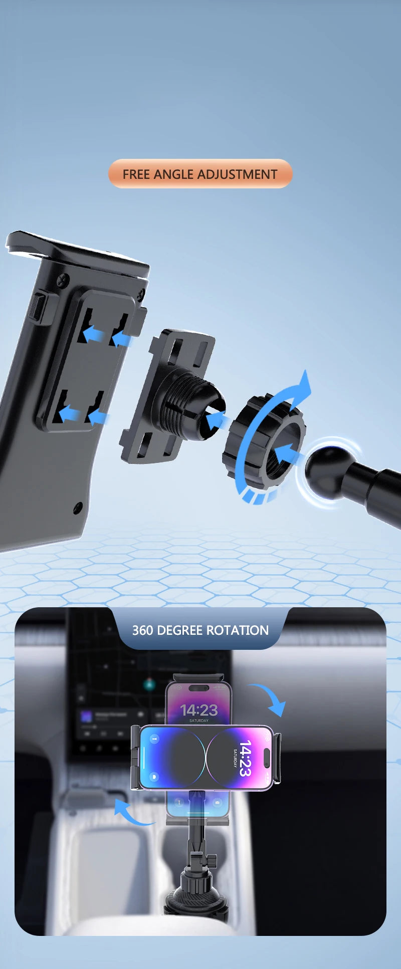Car Cup Holder Phone and Tablet Mount