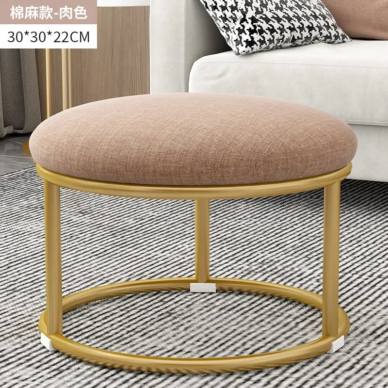 Seating Living Room Fabric Craft Shoe Changing Stool Home Doorway Sofa Stool Oval Rest Stool