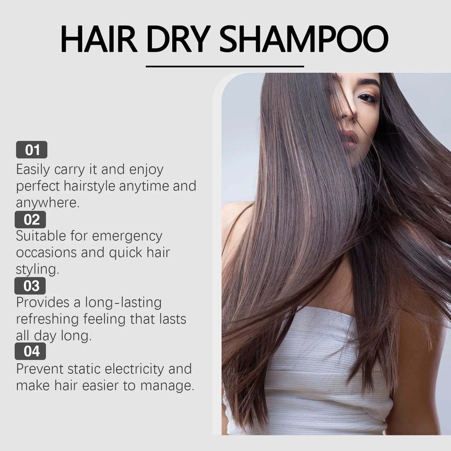 Volumizing Dry Shampoo Spray – Adds Volume, Absorbs Oil & Eliminates Odor, Instant No-Wash Hair Refresh (150ml)