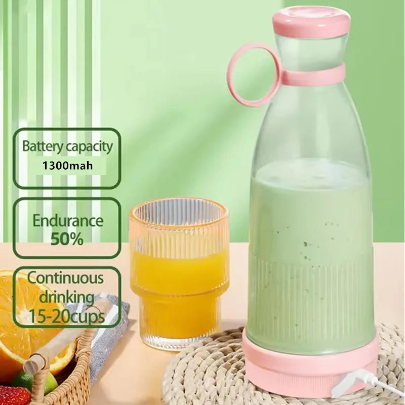 Portable USB Electric Juicer Blender, Mini 6-Blade Fruit & Milkshake Mixer for Fresh Juice