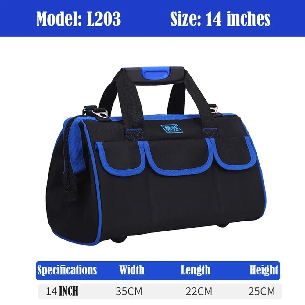 Large Oxford Cloth Tool Bag, Thickened Heavy-Duty Multi-Functional Tool Organizer for Electricians, Carpenters & Repairs