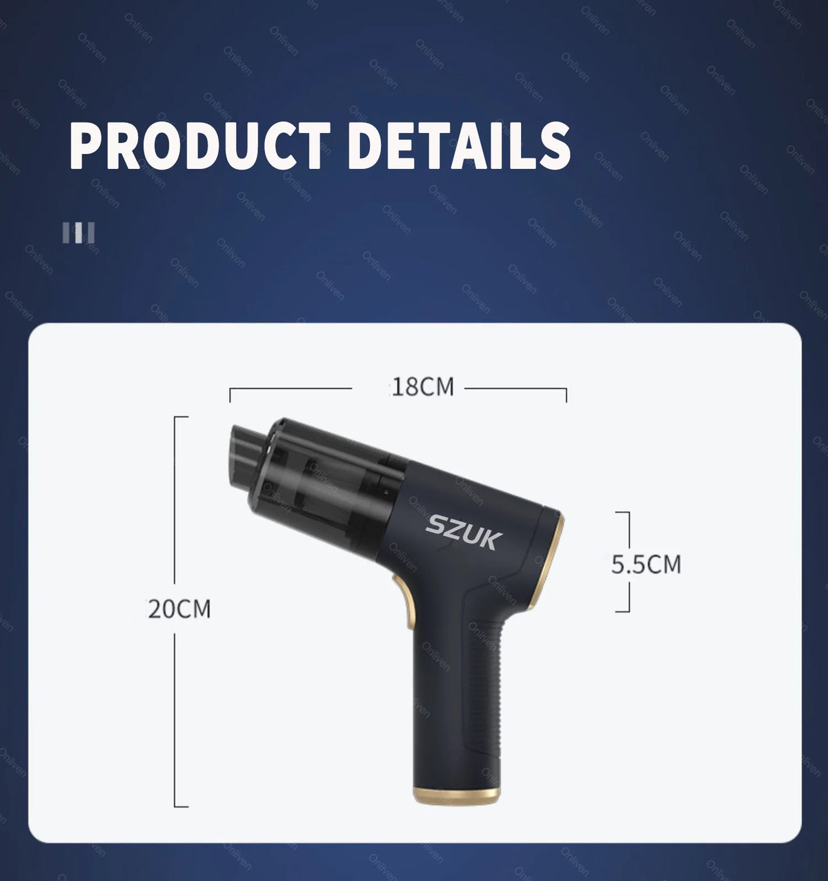SZUK Cordless Handheld Car Vacuum Cleaner and Air Blower