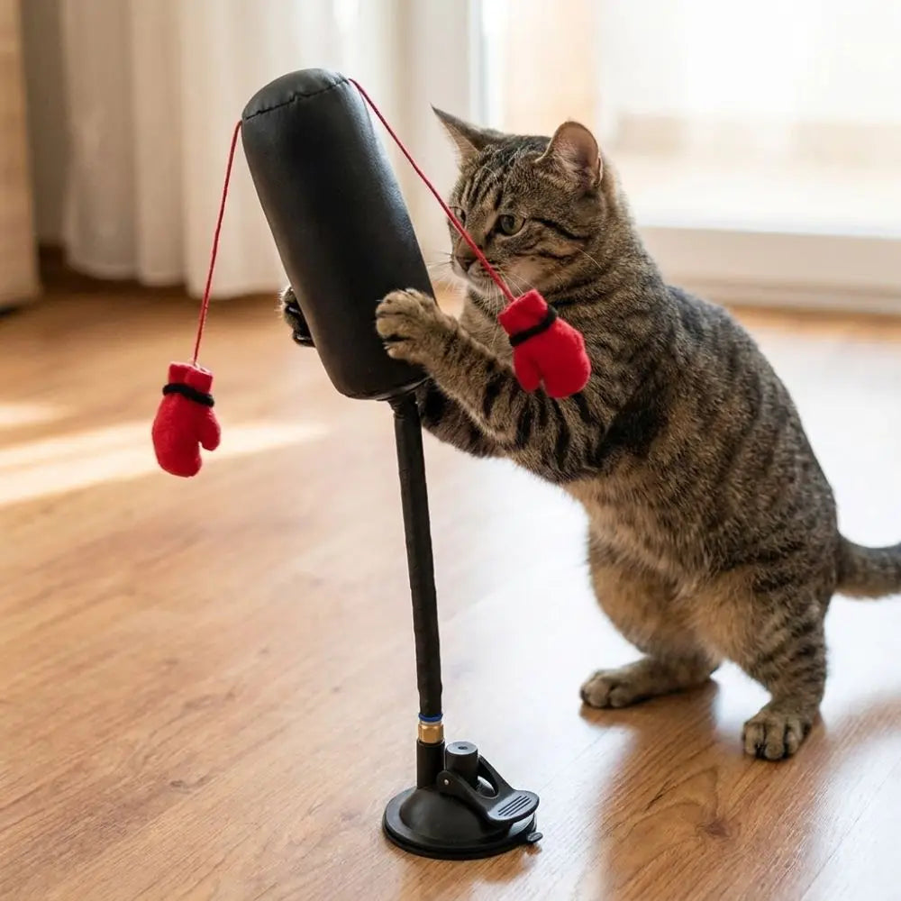 Interactive Cat Boxing Toy with Suction Cup