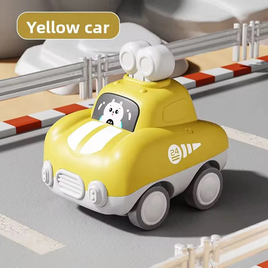 Inertia Pull-Back Cartoon Toy Car for Toddlers – Push and Go Car for Kids 1–3 Years