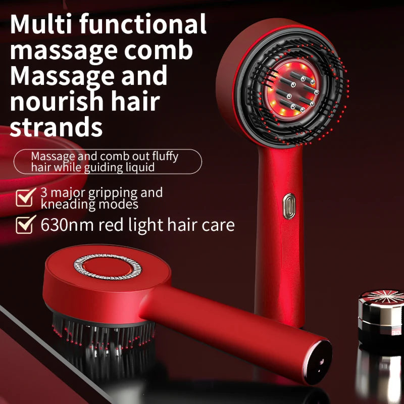 Electric Vibration Massage Comb Portable Scalp Massager with Oil Applicator, Hair Follicle Care Comb for Scalp Relaxation and Hair Care