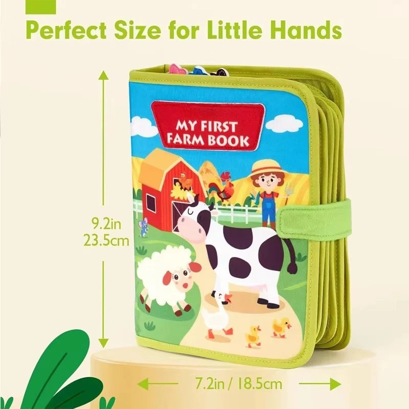 Montessori Busy Book for Toddlers – Farm Animal Activities, Fine Motor Skills, Early Learning Toy