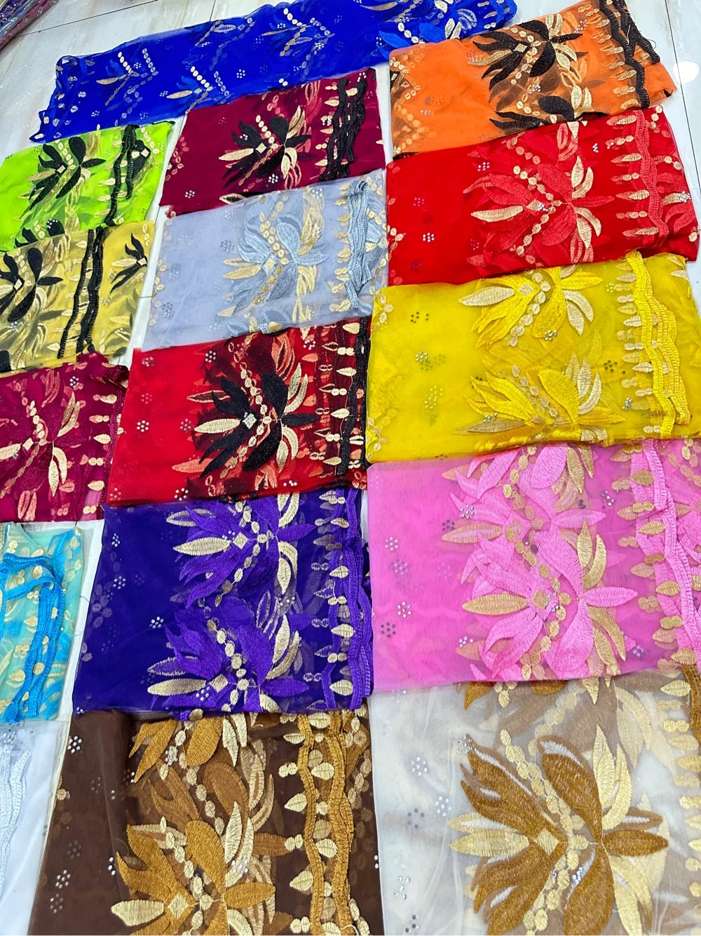 Women's Embroidered Voile Hijab Scarf