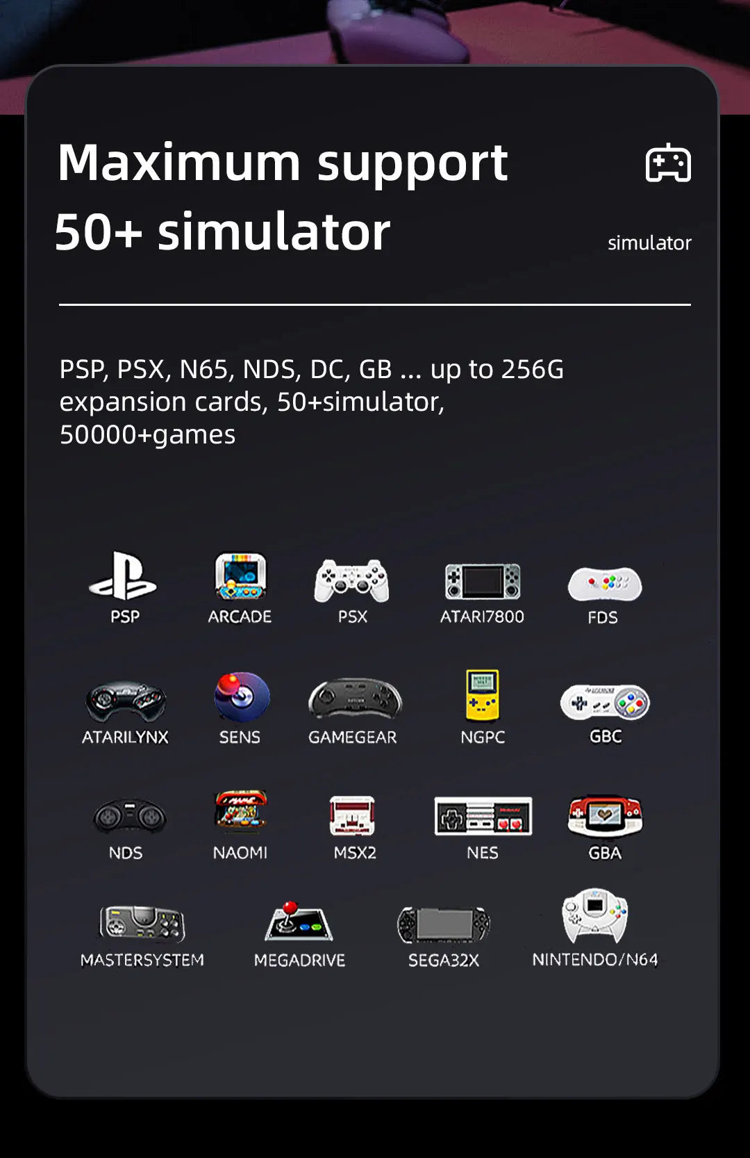 GD30 4K Retro Game Stick, 64GB Built-In Games, Wireless 2.4G Classic Video Game Console with Dual Controllers