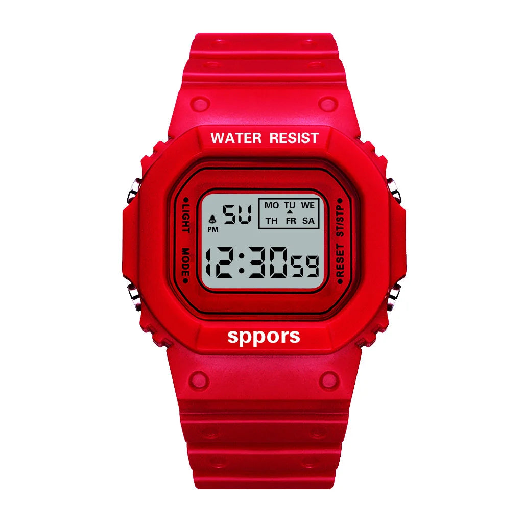 Vintage LED Digital Watch with Steel Strap – Unisex Electronic Sports Wristwatch, Valentine’s Day Gift