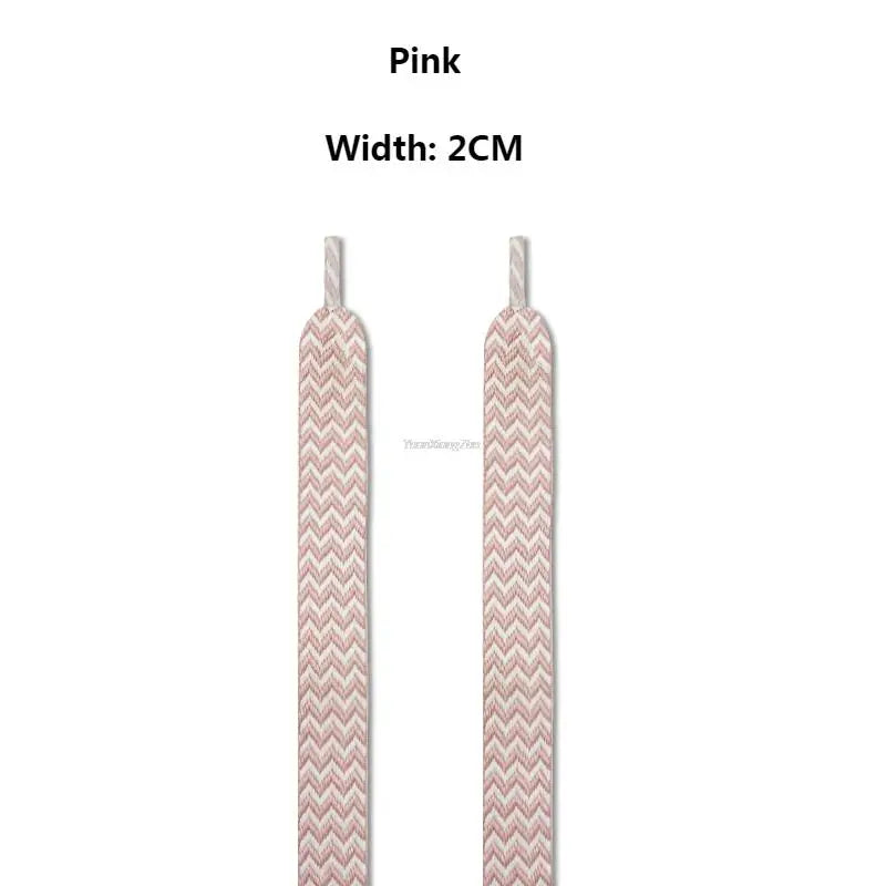 Flat Wavy Shoelaces for Sneakers – Trendy Wide Replacement Shoe Laces for Casual, Sport & Streetwear Shoes (1.5cm / 2cm / 3cm Widths)