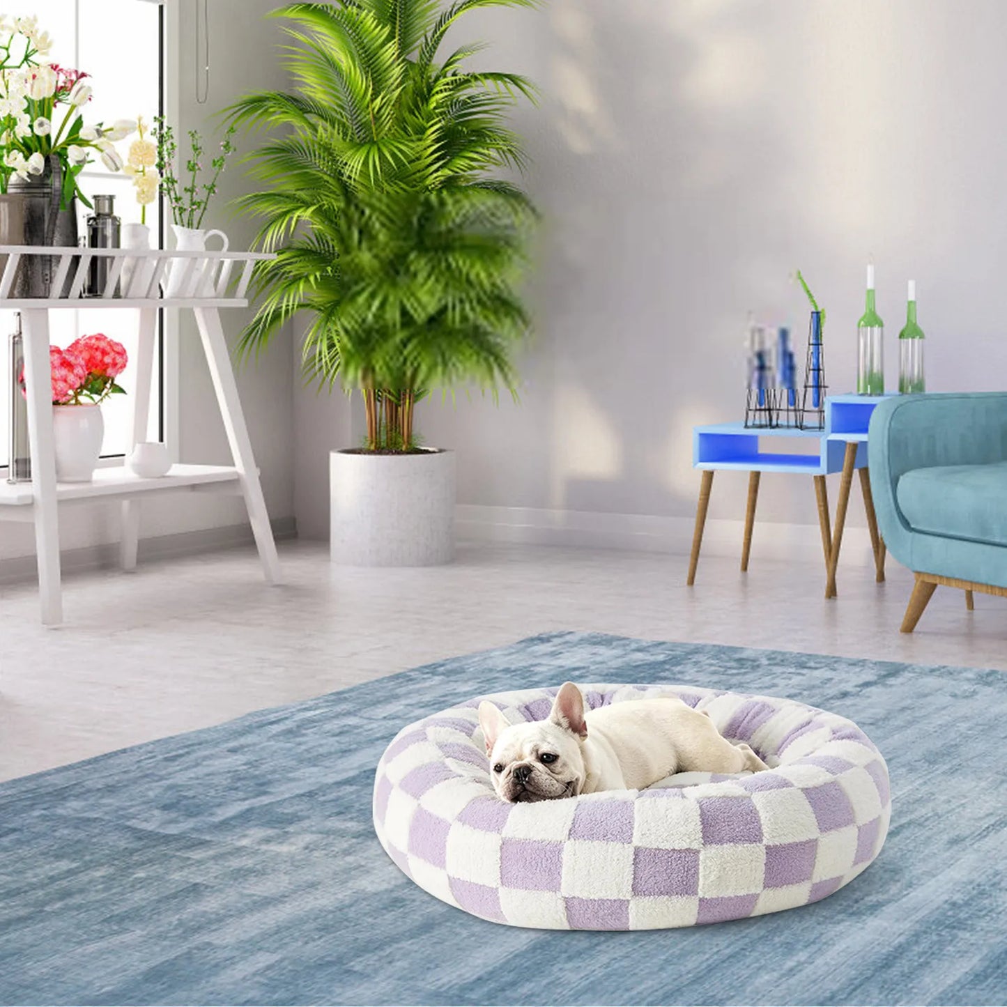 Washable Orthopedic Dog Bed for Small Dogs, Soft Plush Pet Sofa, Cozy Puppy Bed with Non-Slip Bottom