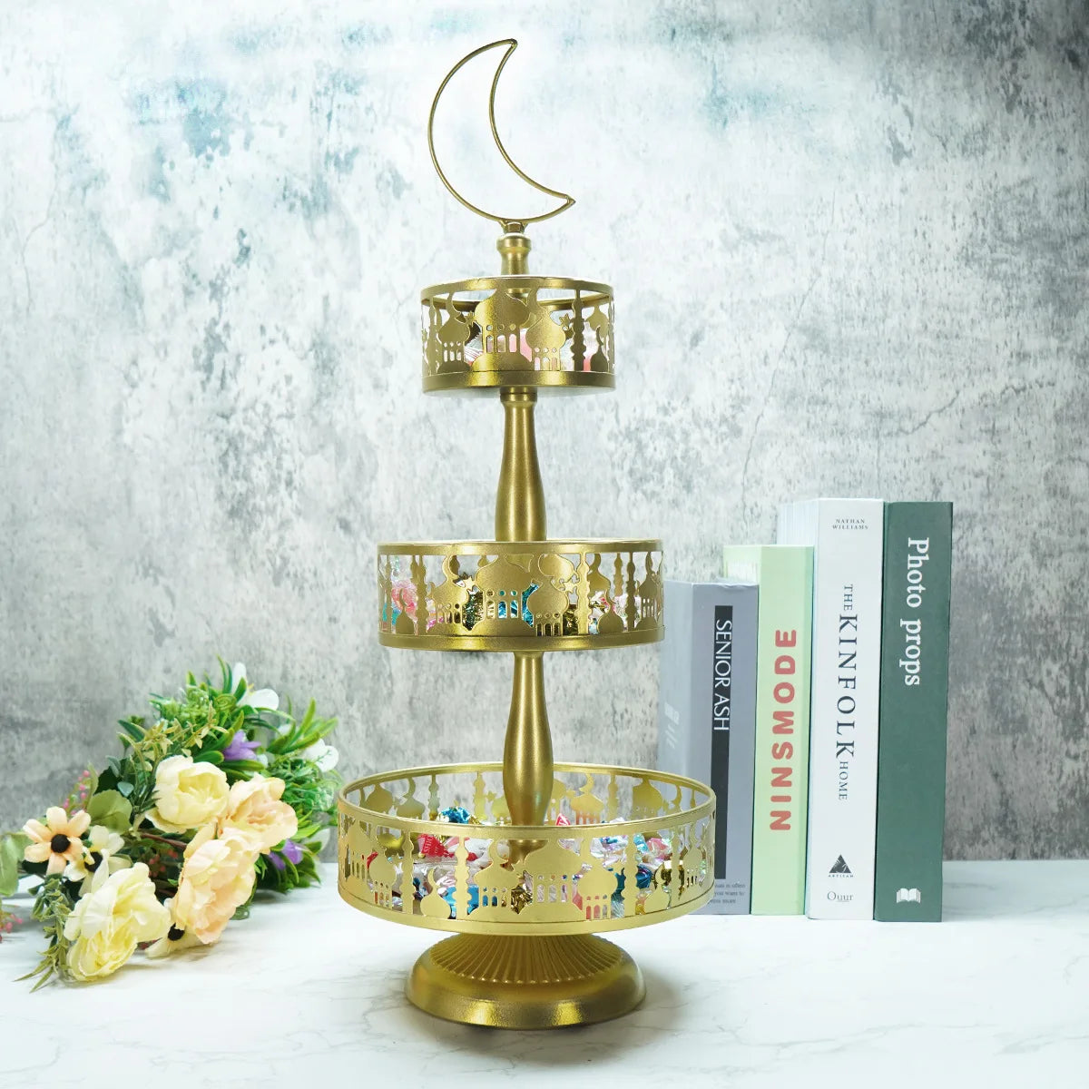 Three-Tier Castle Cake Stand – Multi-Layer Dessert Tray for Parties, Candy Display & Holiday Decoration