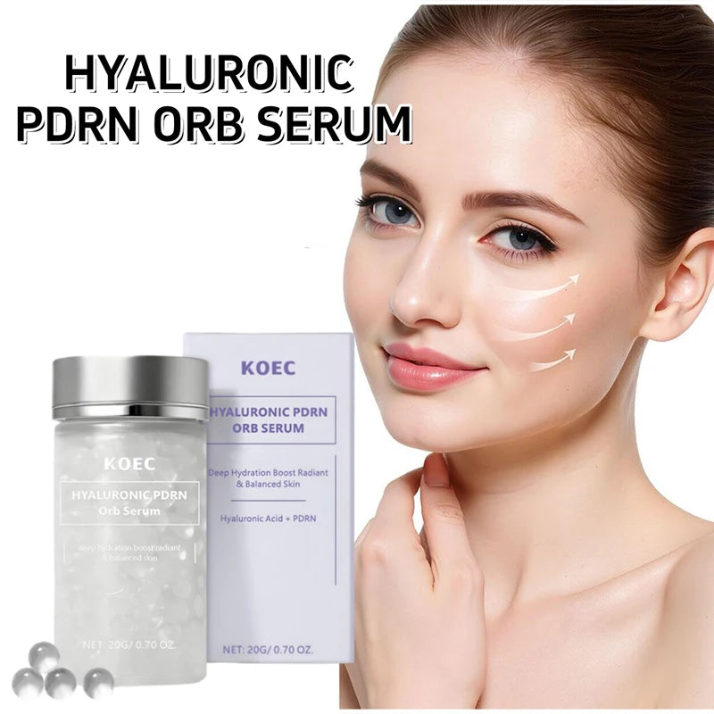 Hyaluronic Acid & Salmon DNA PDRN Beads Serum for Face – Hydrating, Firming, Anti-Aging, Brightening Korean Skincare Essence