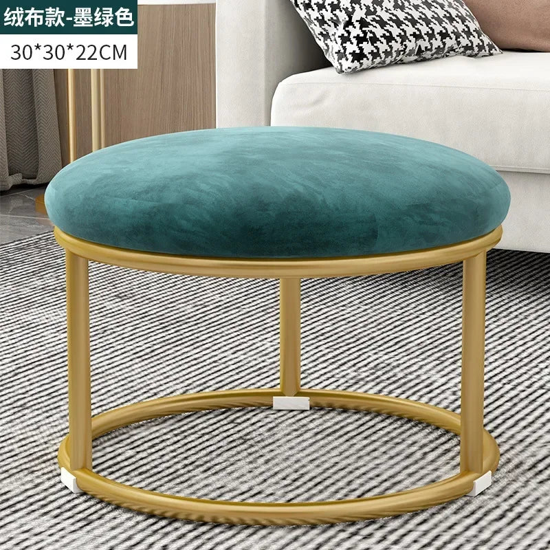 Seating Living Room Fabric Craft Shoe Changing Stool Home Doorway Sofa Stool Oval Rest Stool