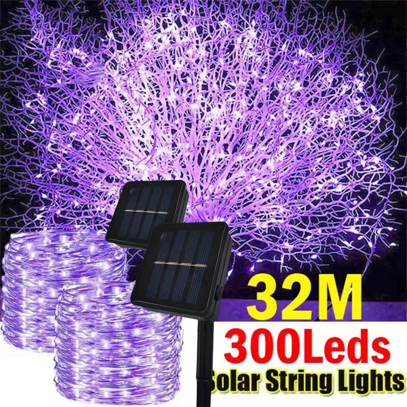 Solar LED Fairy String Lights with Flexible Copper Wire for Garden, Patio, Tree and Christmas Party Decorating