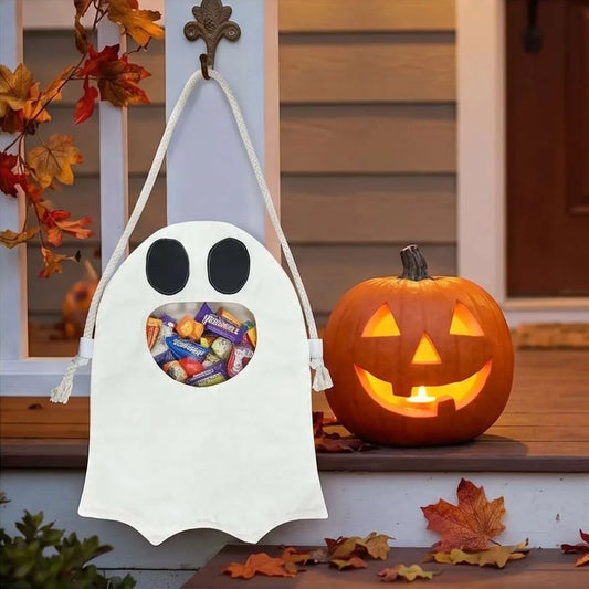 Halloween Ghost Drawstring Treat Bag