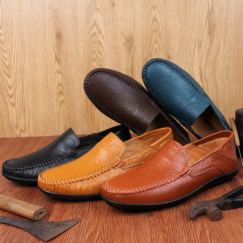 Men’s Genuine Leather Loafers – Italian-Style Breathable Slip-On Dress Shoes | Casual & Formal Fit, Plus Sizes
