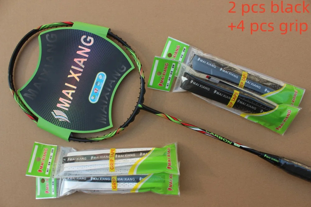 2PCS MAI XIANG-N11 Professional Badminton Rackets – 30 LBS Nano Carbon, High-End Offensive Racquets for Advanced Players