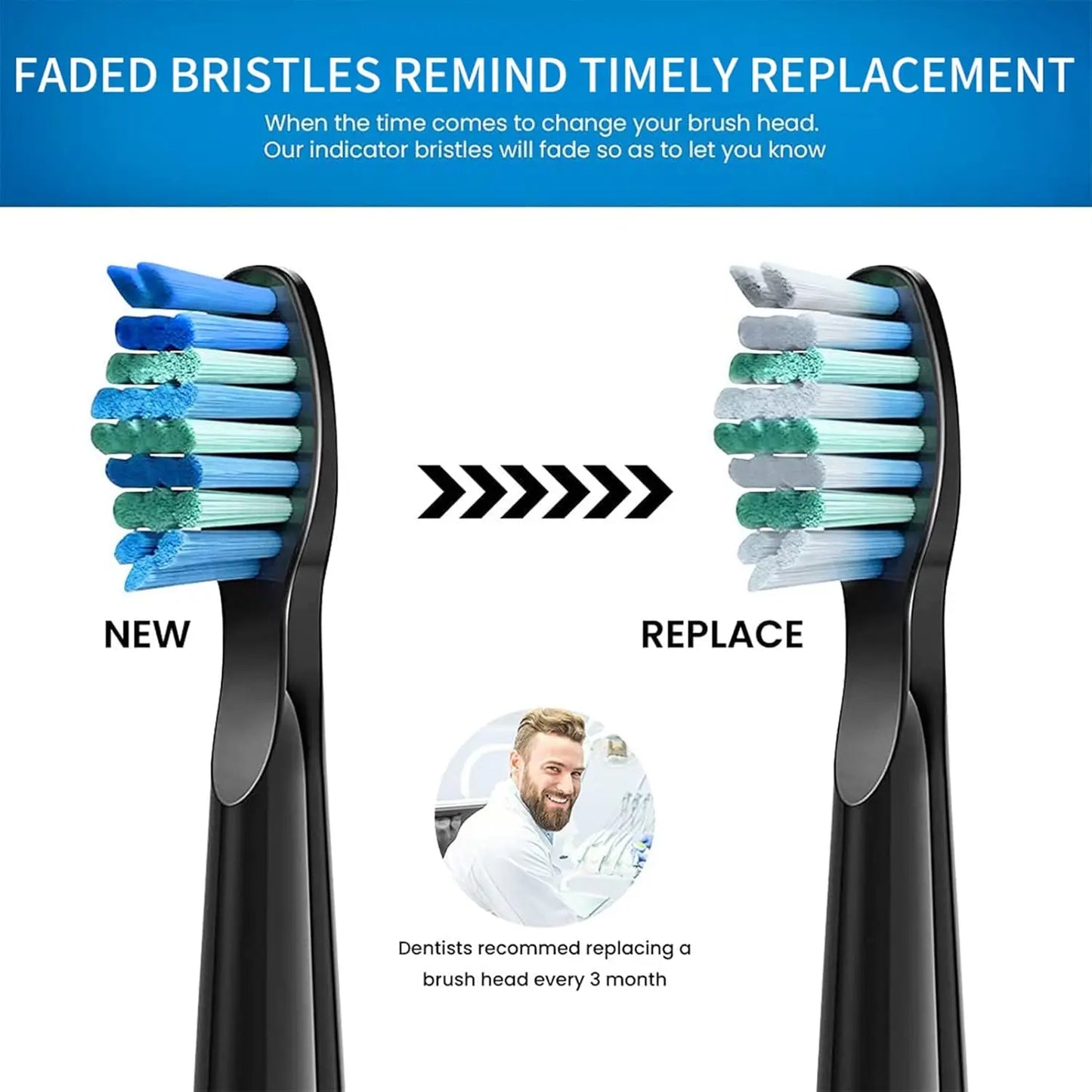 Replacement Toothbrush Heads Compatible with SG Series Electric Toothbrush Models (SG-575/507B/508/551 and More)