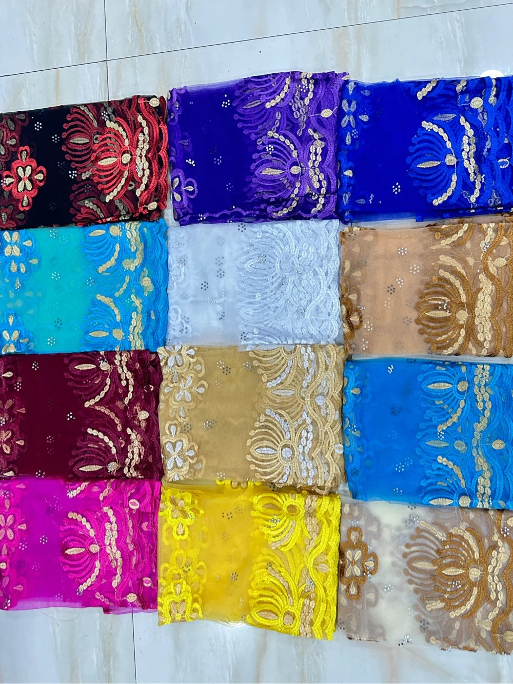 Women's Embroidered Voile Hijab Scarf