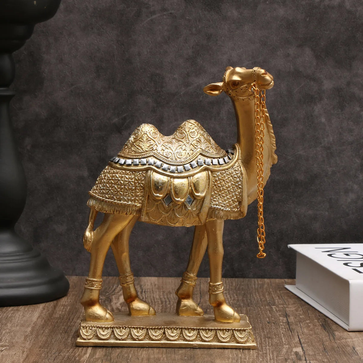 Classic Decorative Camel Statue – Elegant Indoor Home Décor Accent
