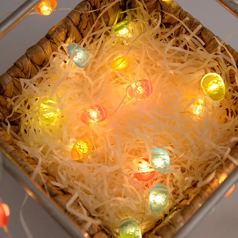 2/1 meter Easter String Lights for Home Decor 20 LED Glowing Easter Bunny Egg Carrot Fairy Light Ornament Decorations