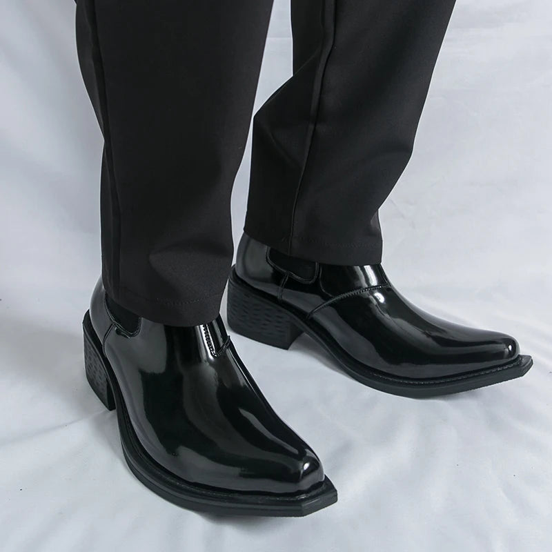 Men’s PU Leather Chelsea Boots, Classic Pointed Toe Design