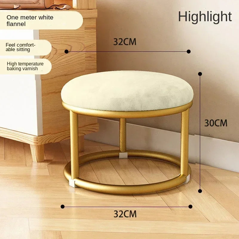 Small, Stackable, Round Household, Light Luxury and Modern, Simple, Living Room, Sofa Low Stool, Shoe  Door,  Changing