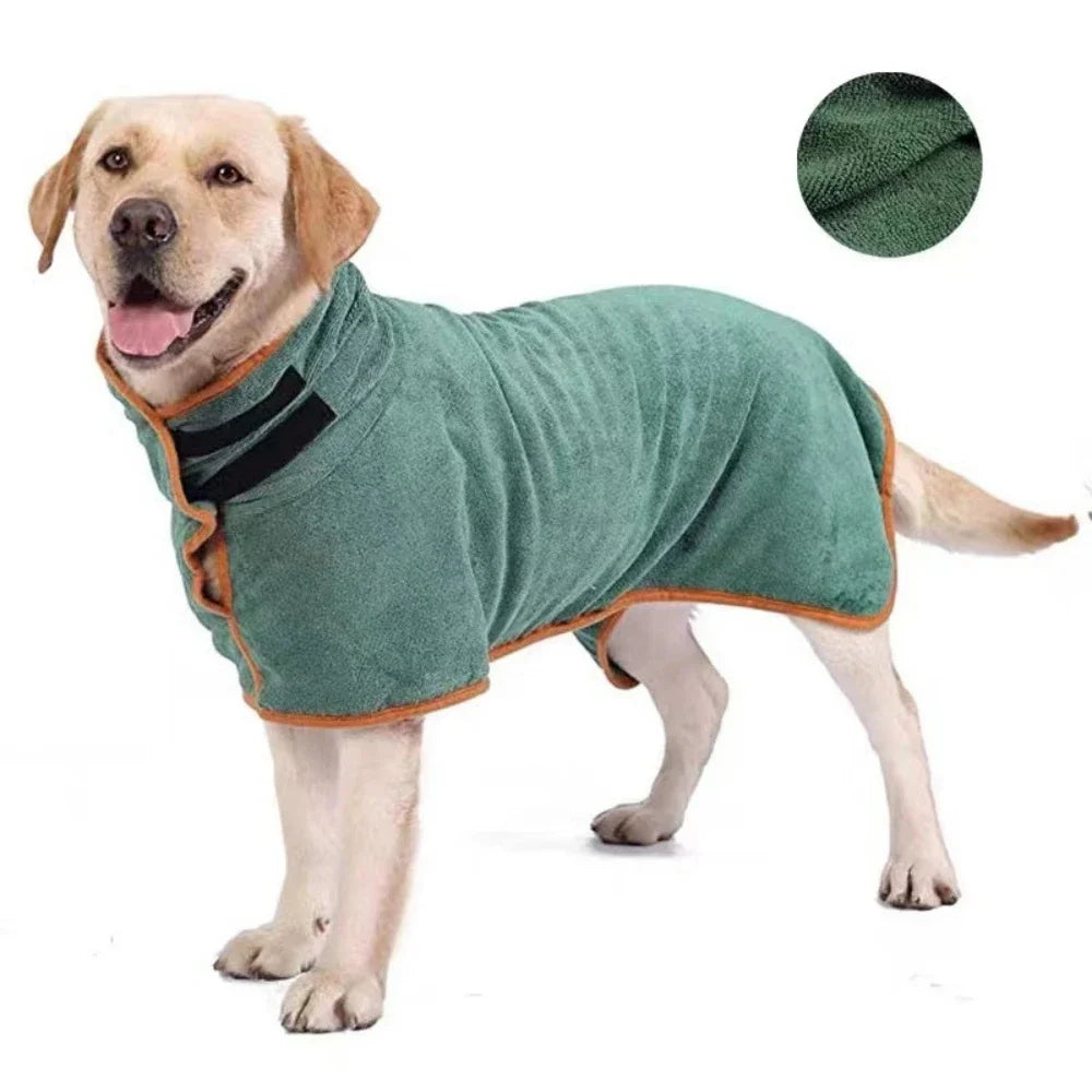 Pet Absorbent Bathrobe Towel – Quick-Dry Full-Body Wrap for Dogs & Cats