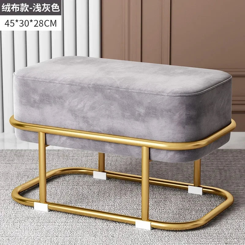 Seating Living Room Fabric Craft Shoe Changing Stool Home Doorway Sofa Stool Oval Rest Stool