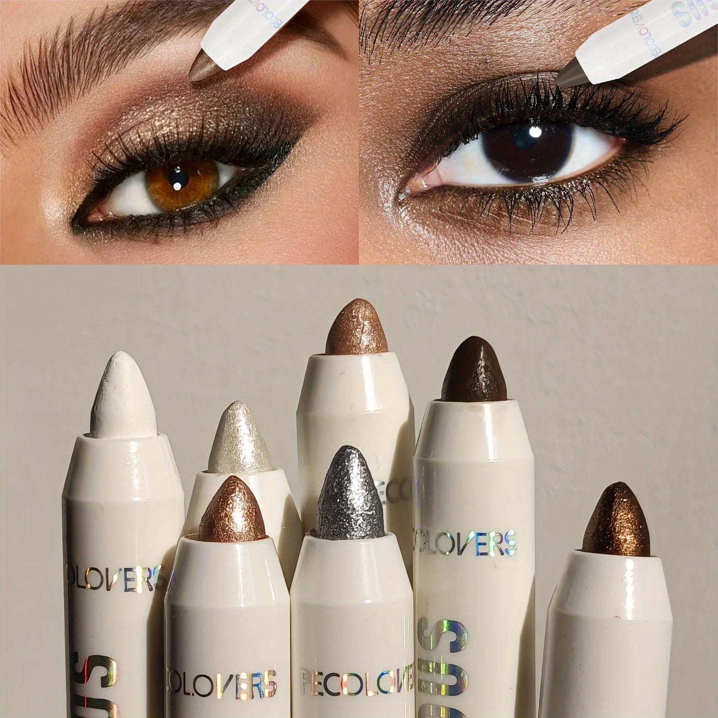 Waterproof Eyeshadow Stick – Long-Lasting, High-Pigment Shimmer & Matte Eye Pencil, Neutral Brown, Easy-Blend Crayon