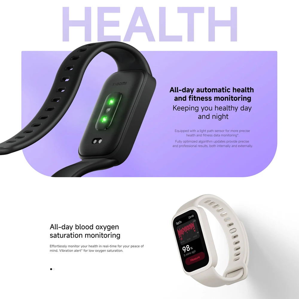 Global Version Smart Band 9 Active – 1.47" TFT Display, 18-Day Battery Life, Fitness & Health Tracker